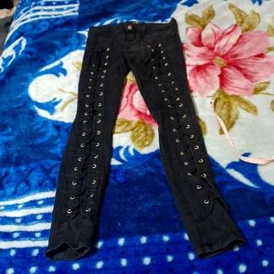 Royal Bones Black Corset Style Skinny Jeans